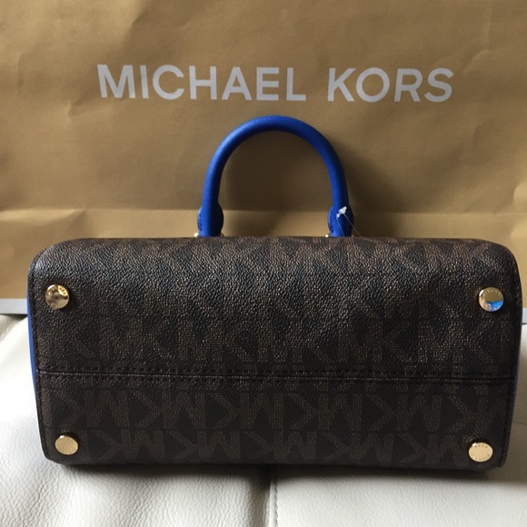 NWT MICHAEL KORS MEDIUM CIARA BLUE SATCHEL BAG - Picture 3 of 7